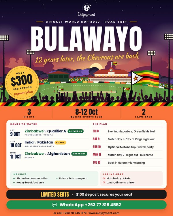 Outjoyment Bulawayo Cricket World Cup 2027 poster