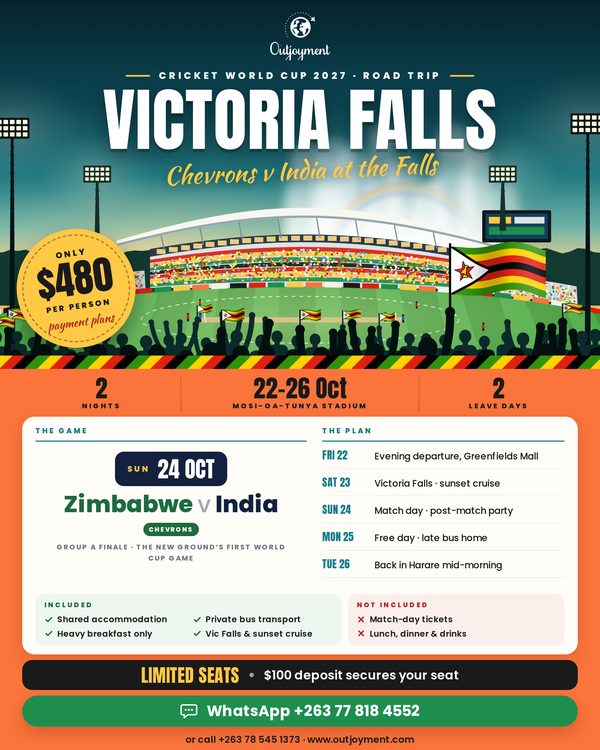 Outjoyment Victoria Falls Cricket World Cup 2027 poster
