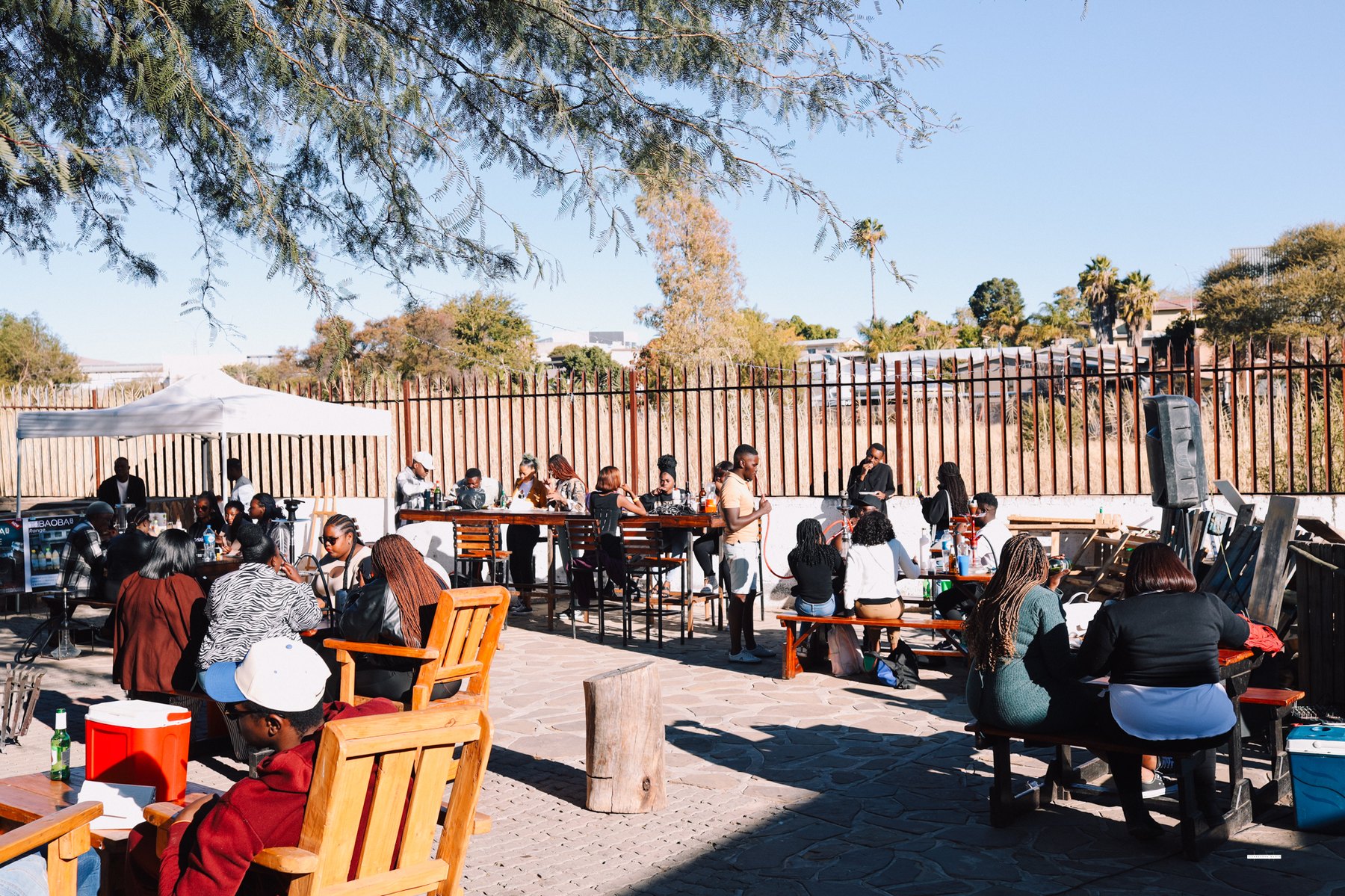 The yard filling up at Traditional Sunday 4, Windhoek